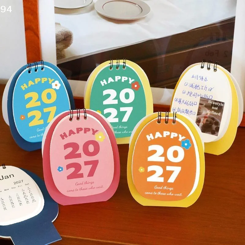 2027 Dopamine Calendar Student Cute Decorative Ornaments Coil Desk Calendar High Beauty Mini CalendarNF stationery