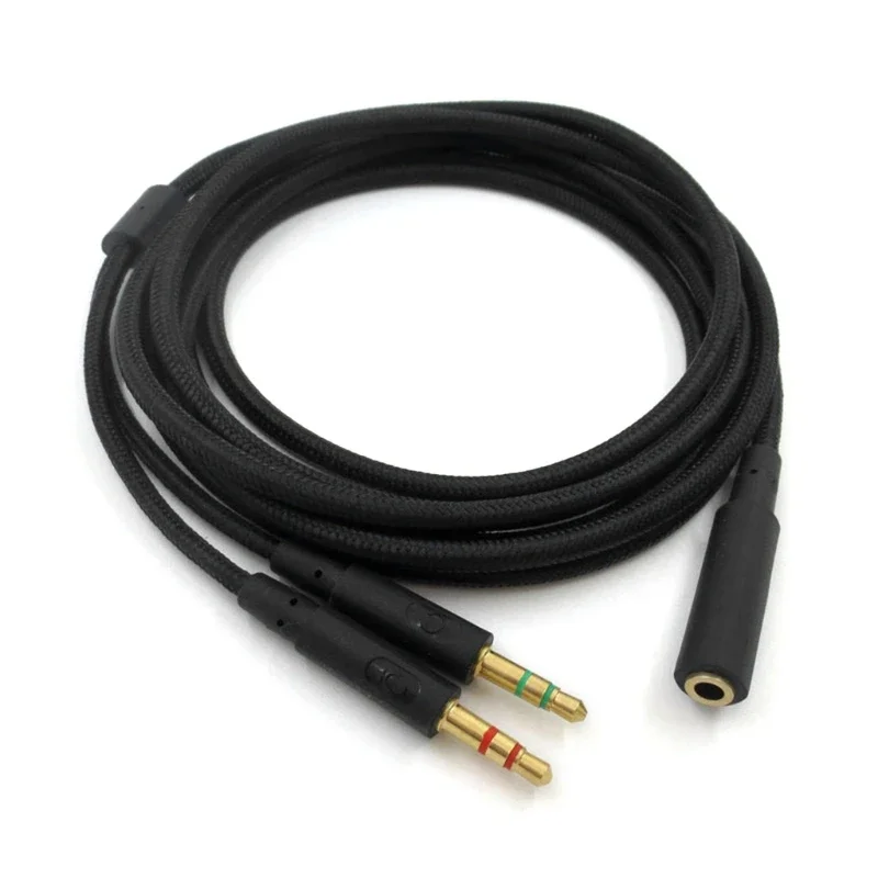 

3.5mm Universal 2 in 1 Gaming Headset Extend Cable For HyperX Cloud II Cloud Flight Headphone