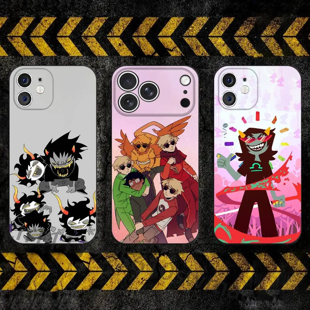 Чехол H-HomestuckS для iPhone 17, 16, 15, 14, 13, 12, 11, Pro, Max, Plus, Mini, матовый, премиум-класса, черный, с полным покрытием