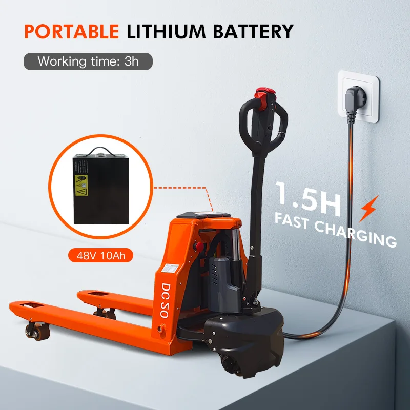 

4400LBS Fully Electric Pallet Jack Truck 48VLithium Battery 48 x 27-3y warranty