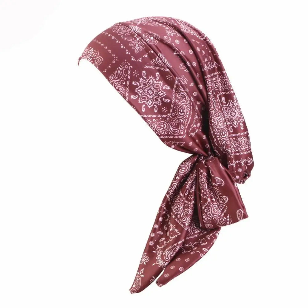 High Quality Bohemia Floral Print Turban Casual Spring Chemotherapy Hat Wind Cotton Hat Bandana Women National