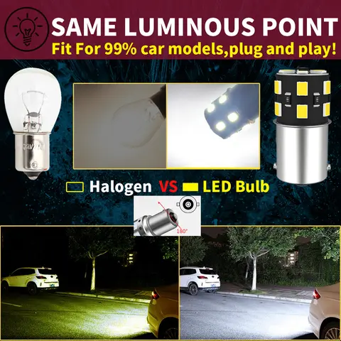 2pcs LED Reverse Light Bulb Lamp P21W BA15S Canbus For VW Passat B5 B5.5 B6 Golf mk3 mk4 mk5 mk6 3 4 5 6 Polo 6n 6r 9n Touran 8 best sales mk3 golf - №2