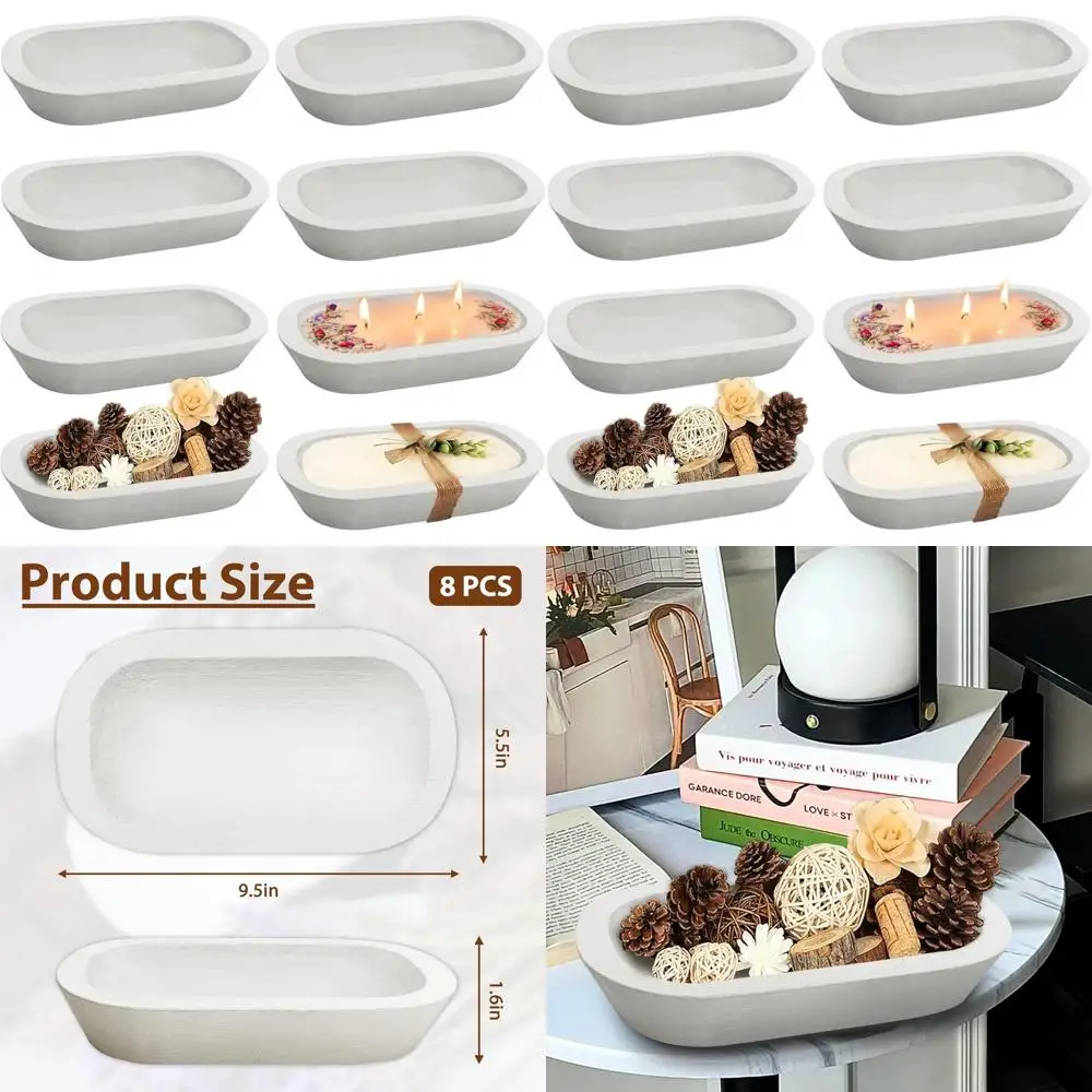

Набор из 8 белых деревянных мисок для теста в деревенском стиле, 9,5 x 5,5 дюймов, идеально подходят для свечей и выпечки