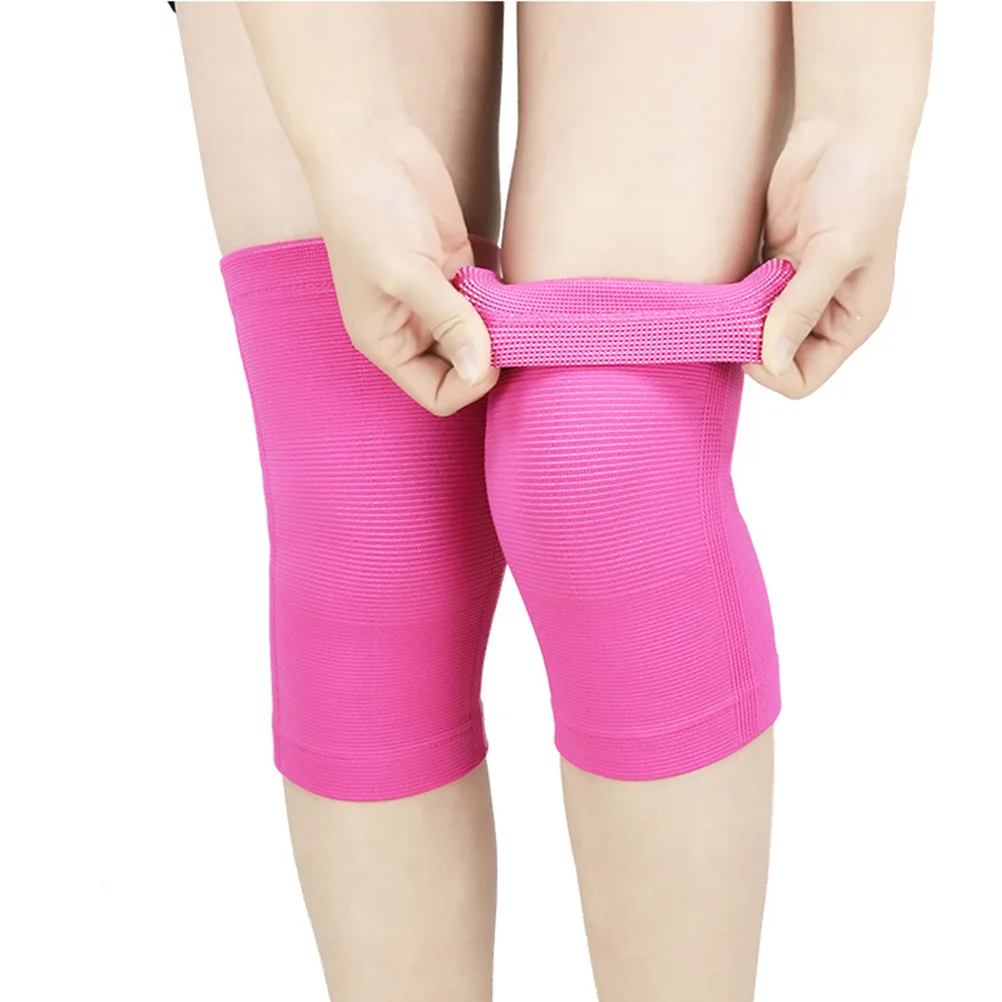 

1 Pair Pink Xl Knee Support Sleeve Elastic Breathable Sports Protector Pads For Running Basketball Volleyball Weight Lifting