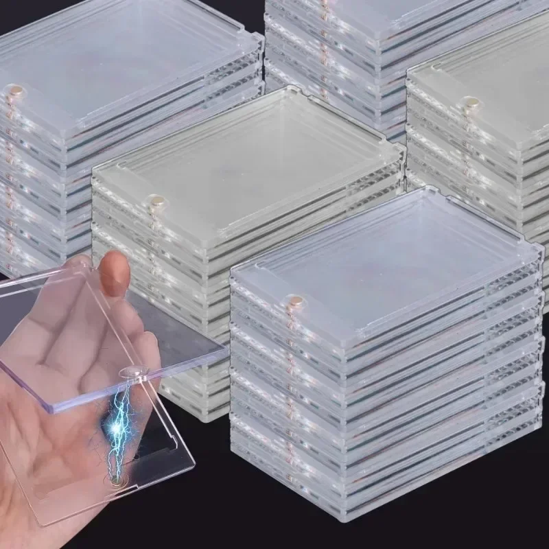 35PT Ultra HD Magnetic Card Holder Clear Card Stands for Kpop Idol Photo Card Protective Sleeve for Sports Cards Display Holder