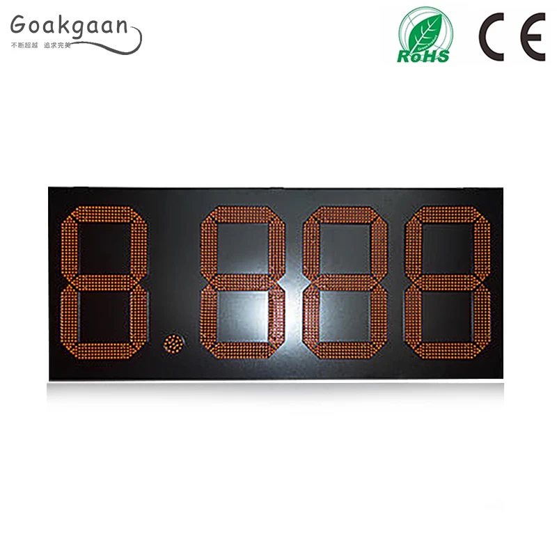 Tablero de visualización del precio del aceite de la pantalla digital al aire libre LED de 24 pulgadas instalaciones comerciales del formato 8.888