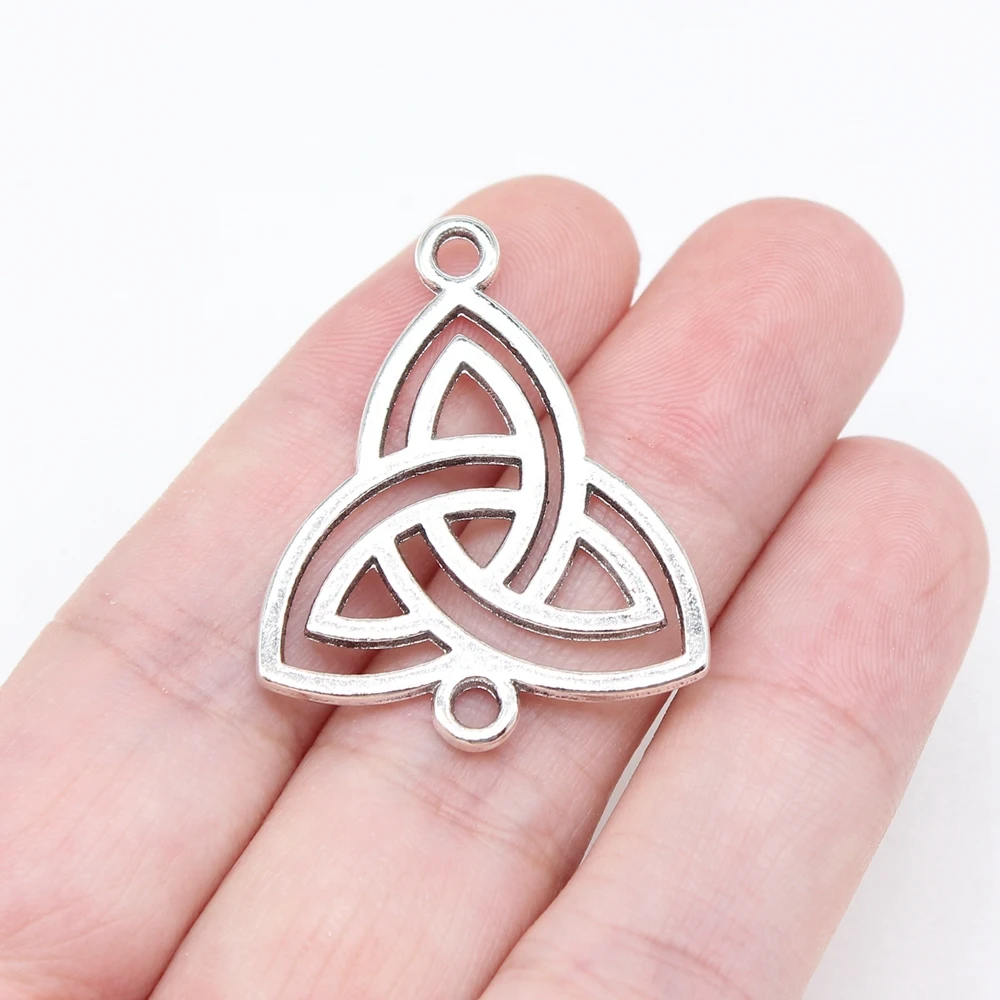 WYSIWYG 10pcs 33x26mm Antique Silver Color Celtic Knot Connector For Jewelry Making