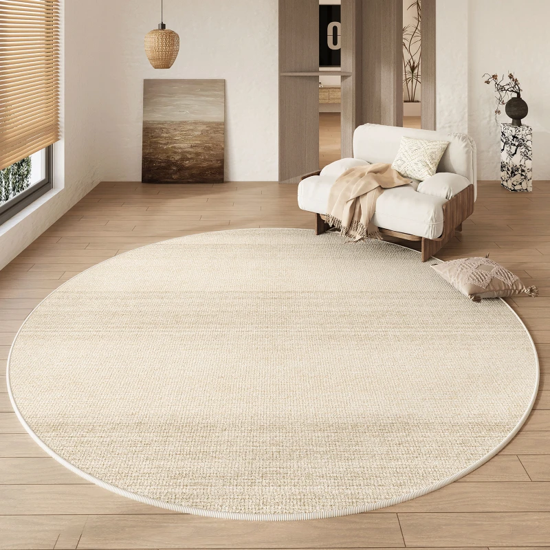 Large Area Living Room Round Carpet Wabi Sabi Style Bedroom Non Slip Waterproof Carpets Home Cream Style Luxury Coffee Table Rug