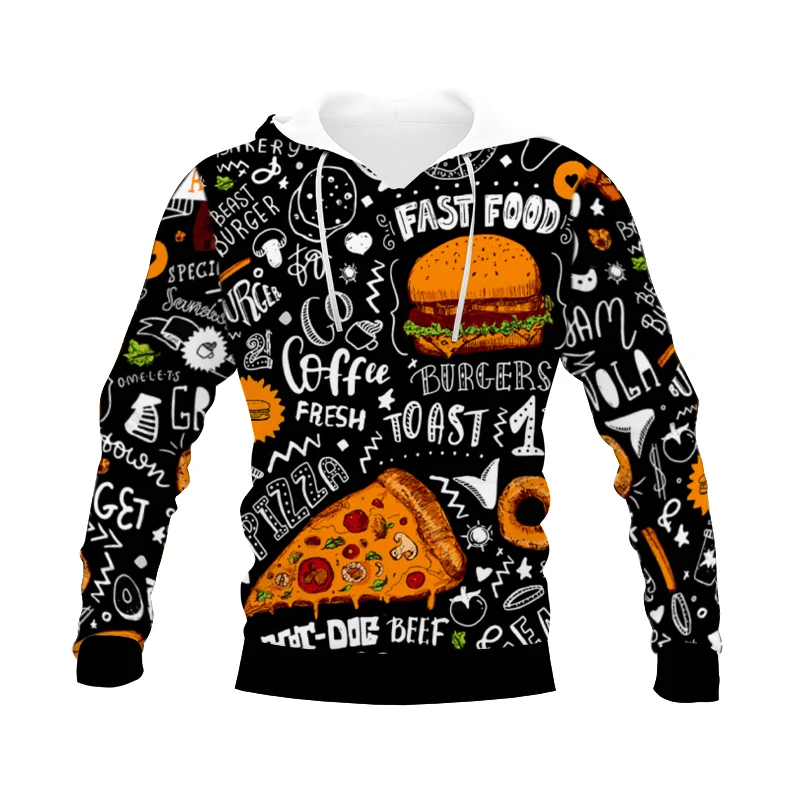 

New 3D Printing Fast Food Fashion Men Women Tracksuits Crewneck Hoodies Plus Size S-7XL Harajuku