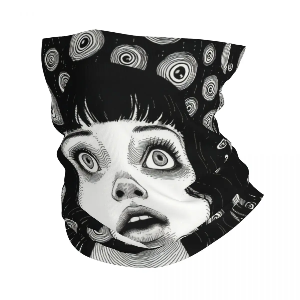 Scared Girl. Scarf Neckerchief Neck Face Mask Polyester