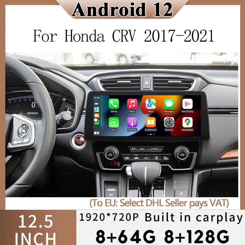 

Android 12 Car Navigation Multimedia Video Player DVD For Honda CRV 2017-2021 With CarPlay Touch Sceen