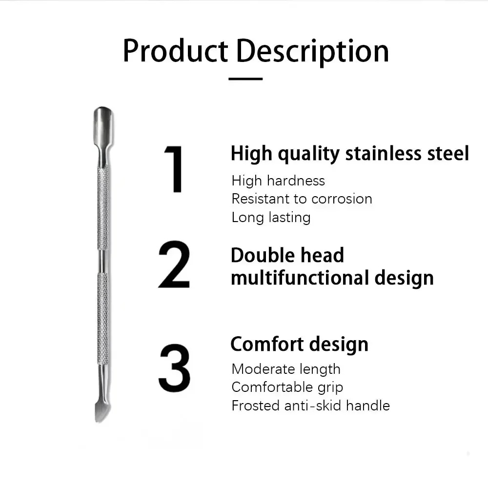 1/3 قطعة انتهازي للبشرة الفولاذ المقاوم للصدأ مزيل الجلد الميت مانيكير الأنظف العناية بالأظافر أدوات مانيكير أدوات Repousse بشرة