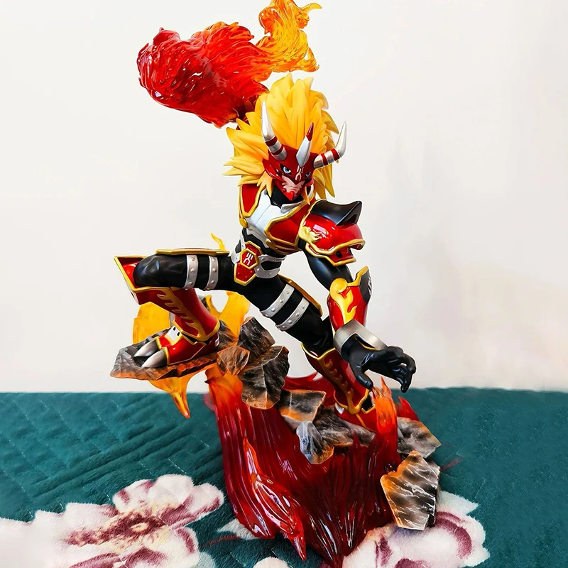 New 26cm Digimon Zombie Fire Beast Doll Figure Animation Peripheral Ornaments The Fighter Of Fire Model Toy Festival Gift