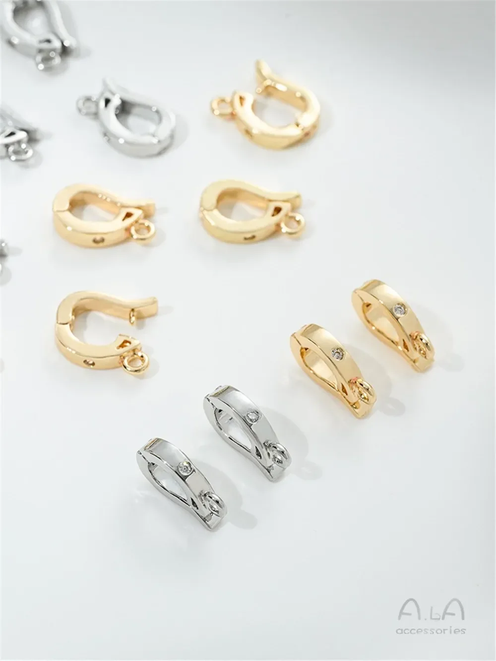 Cierre colgante Universal de circonio incrustado de oro de 14K, cierre de collar de Jade de cristal de perla, accesorios de joyería hechos a mano Diy