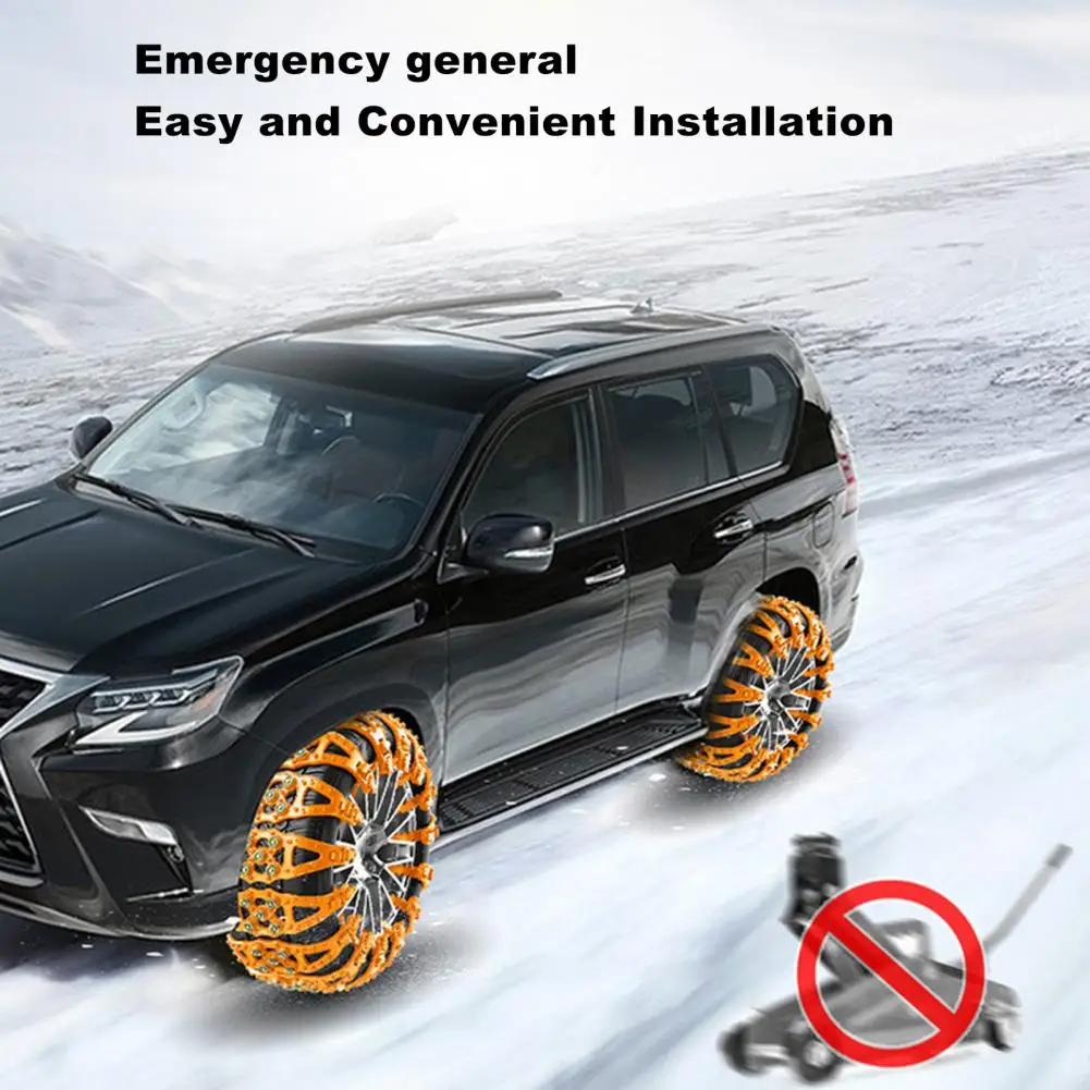 2Pcs Car Tire Snow Chains Universal Fish Bone Anti-Sliding Wear-Resistant Safe Grip Tire Chains for Off-road Vehicles