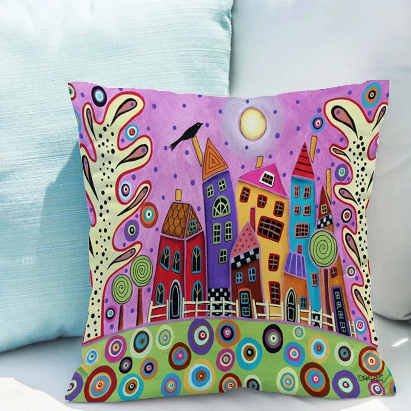 

Ретро, сельские, цветные города, двухсторонние, искусственные подушки 40x4 0, наволочки для кровати, наволочки, декор для дивана, комнаты