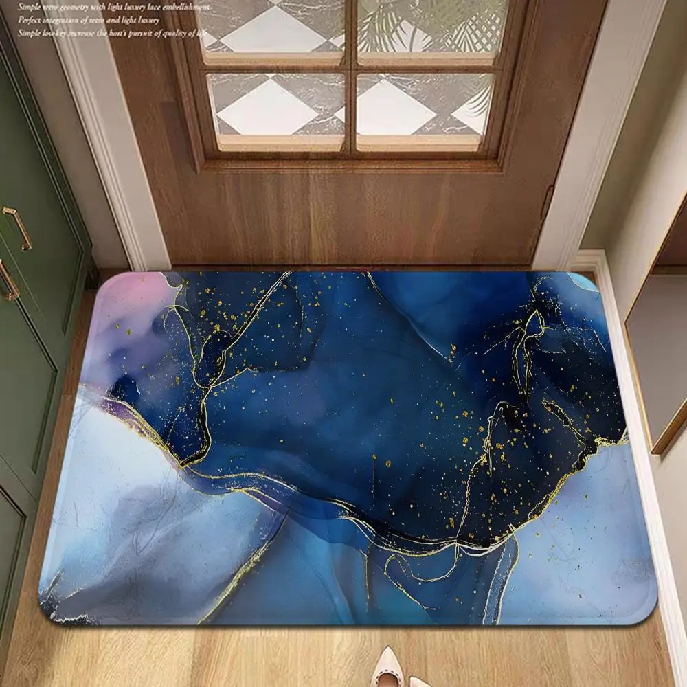 Fashion Marble Floor Mat Non-Slip Laundry Room Mat Laundry Decor Balcony Child Living Room Bedside Mats