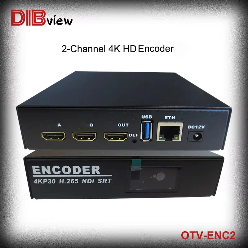 2-Ch 4K HDMI-compatible H.265 H.264 NDI HX SRT Video Audio IPTV Streaming Encoder For Facebook Live Broadcast With Recording