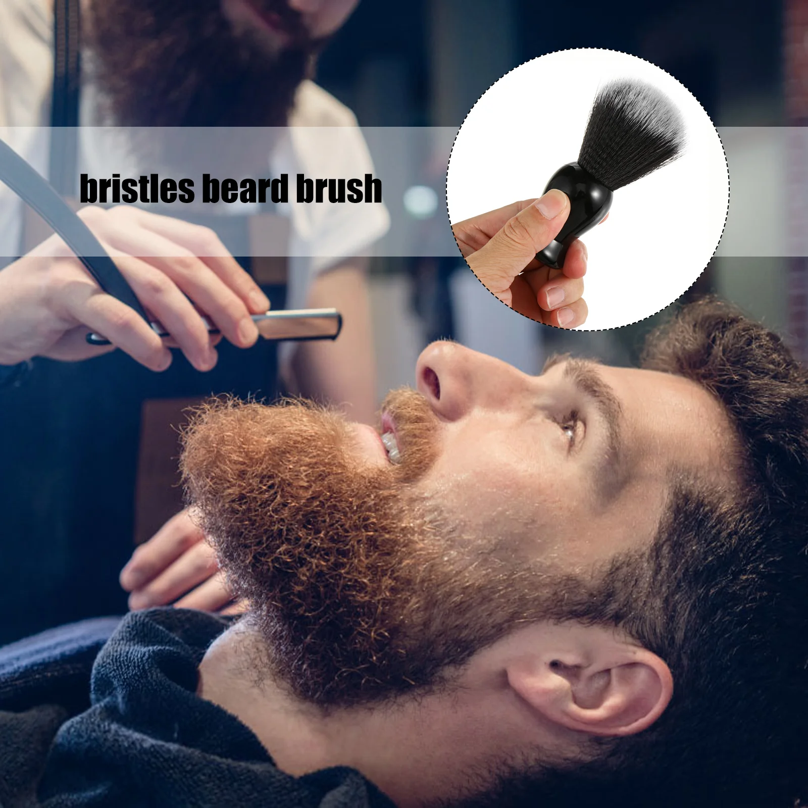 Foam Beard Bristle Practical Long Handle Barber Accessory Shaping Tool Male