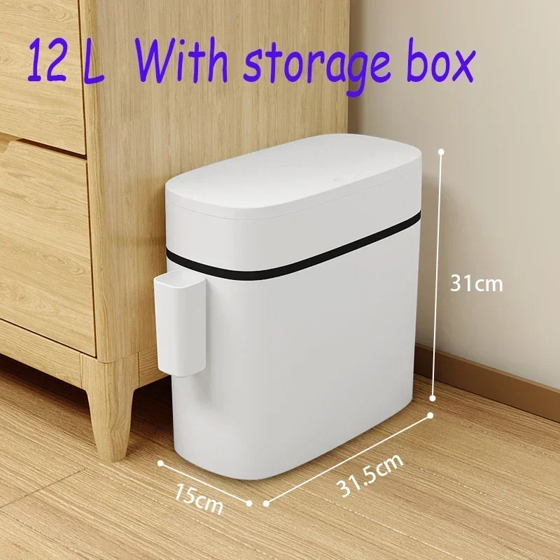 12L Toilet Waste Paper Bin with Lid Household Living Room Press Simple and Creative Modern Nordic Covered Toilet Paper Basket