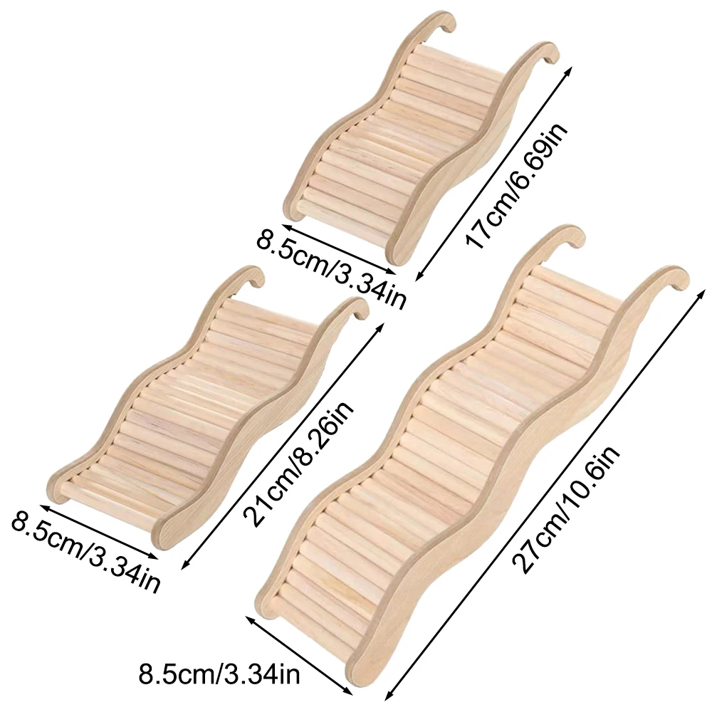 1PC Small pet supplies, cages, decorative accessories, wooden wavy stairs, hamster toys, curved chutes, small animals view 6
