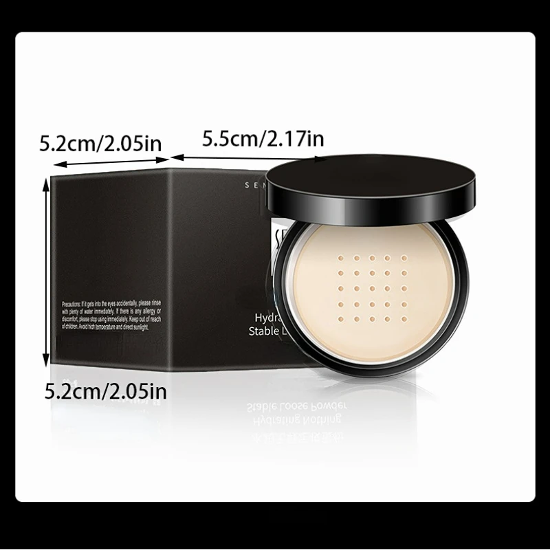 1 Stück feuchtigkeitsspendendes, makelloses Fixierpulver, natürliches Nude-Finish, Ölkontrolle, starker Concealer für alle Hauttypen, pudriges Gesichts-Make-up