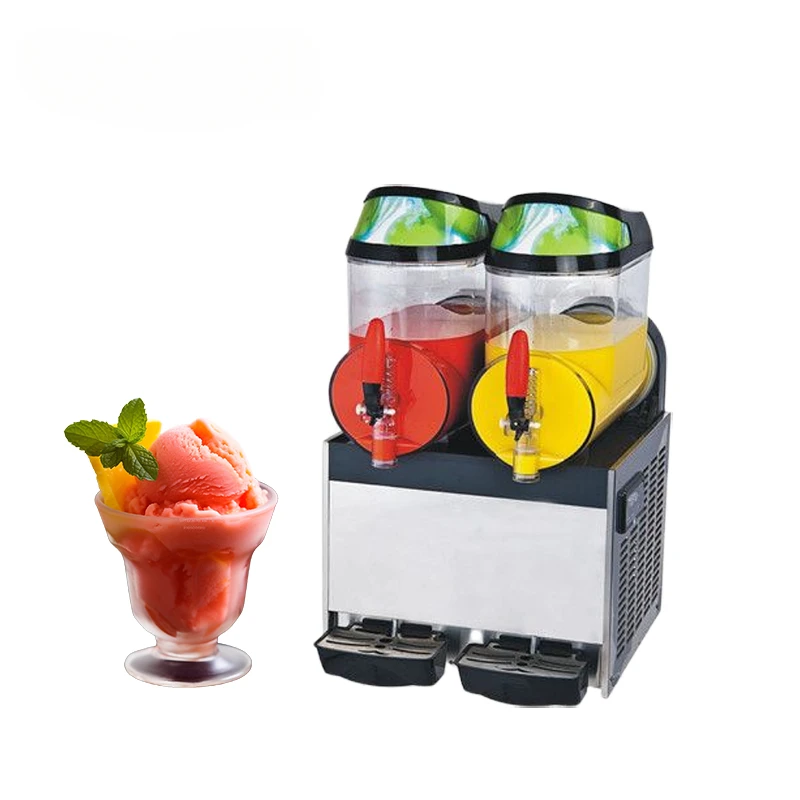 Automatic Italian  Ice Cream Commercial Making Soda  Frozen Drink Mini Juice Machines Cocktails  Small 2 Tank Slush Machine