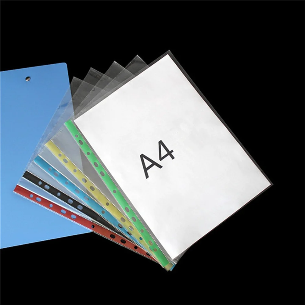 

5 шт. A4, 11 отверстий, цветная боковая обложка для деловых документов, папка для презентаций, вертикальная сумка для файлов, папка, школьные канцелярские товары