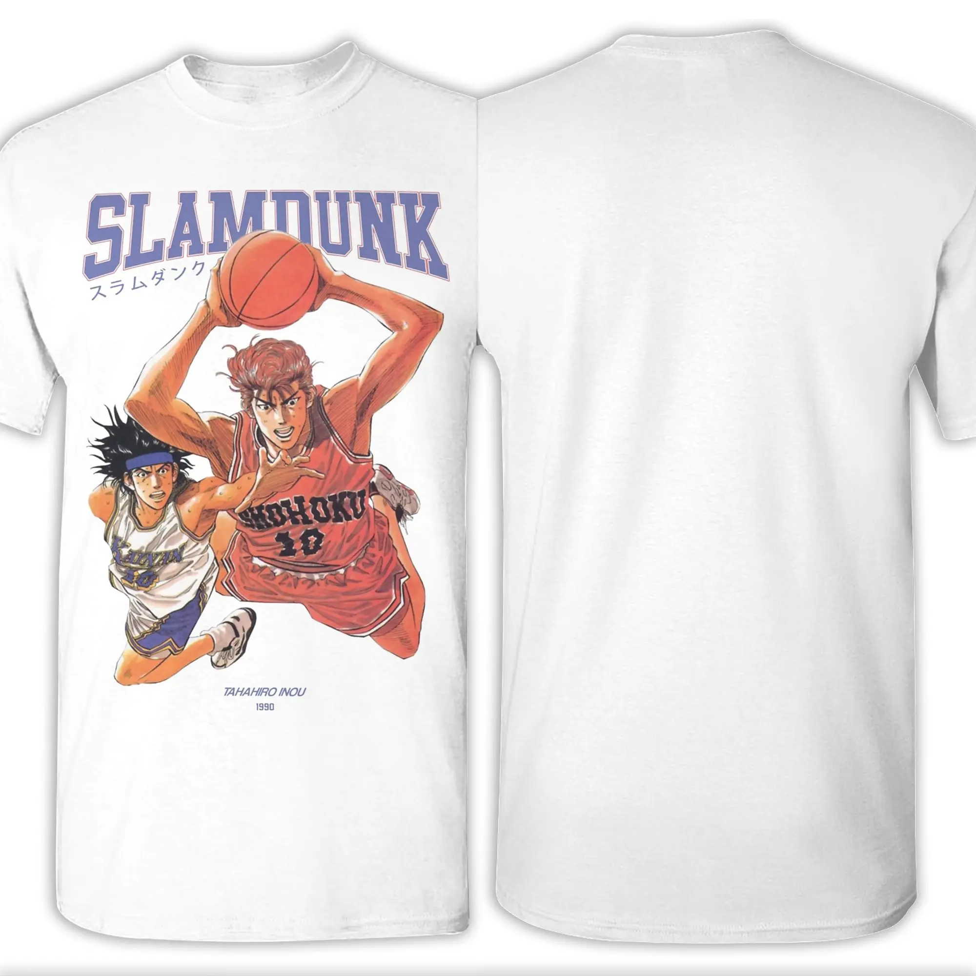 Винтажные футболки Slam Dunk Anime Manga, мужские футболки с круглым воротником из чистого хлопка, футболка с короткими рукавами, идея подарка, одежда