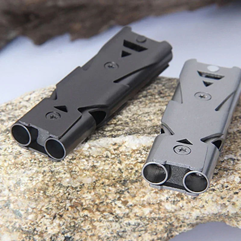 Durable High-Decibel Whistle Double Tube Design, Weatherproof & Easy to Carry, Ideal for Emergency SOS/Camping/Sports Refereeing