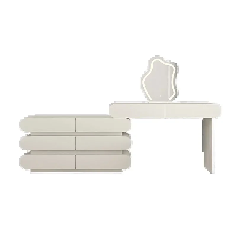 

Домашний туалетный столик из массива дерева, женский длинный выдвижной прикроватный столик белого цвета, большие комоды, ящик для комода, дизайнерские аксессуары