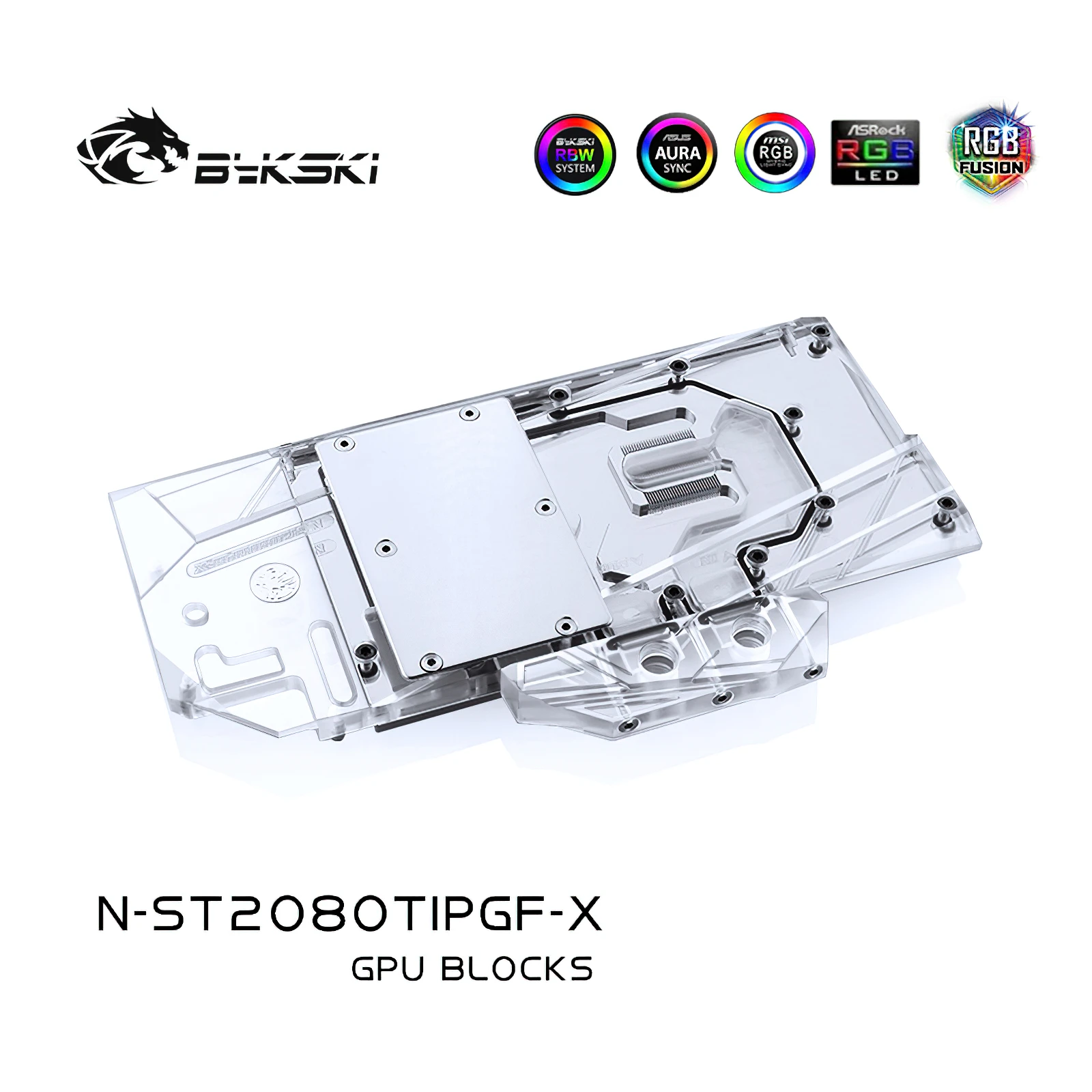 Bykski-كتلة RGB تبريد ماء GPU بغطاء كامل لـ ZOTAC, RTX2080Ti, PGF,