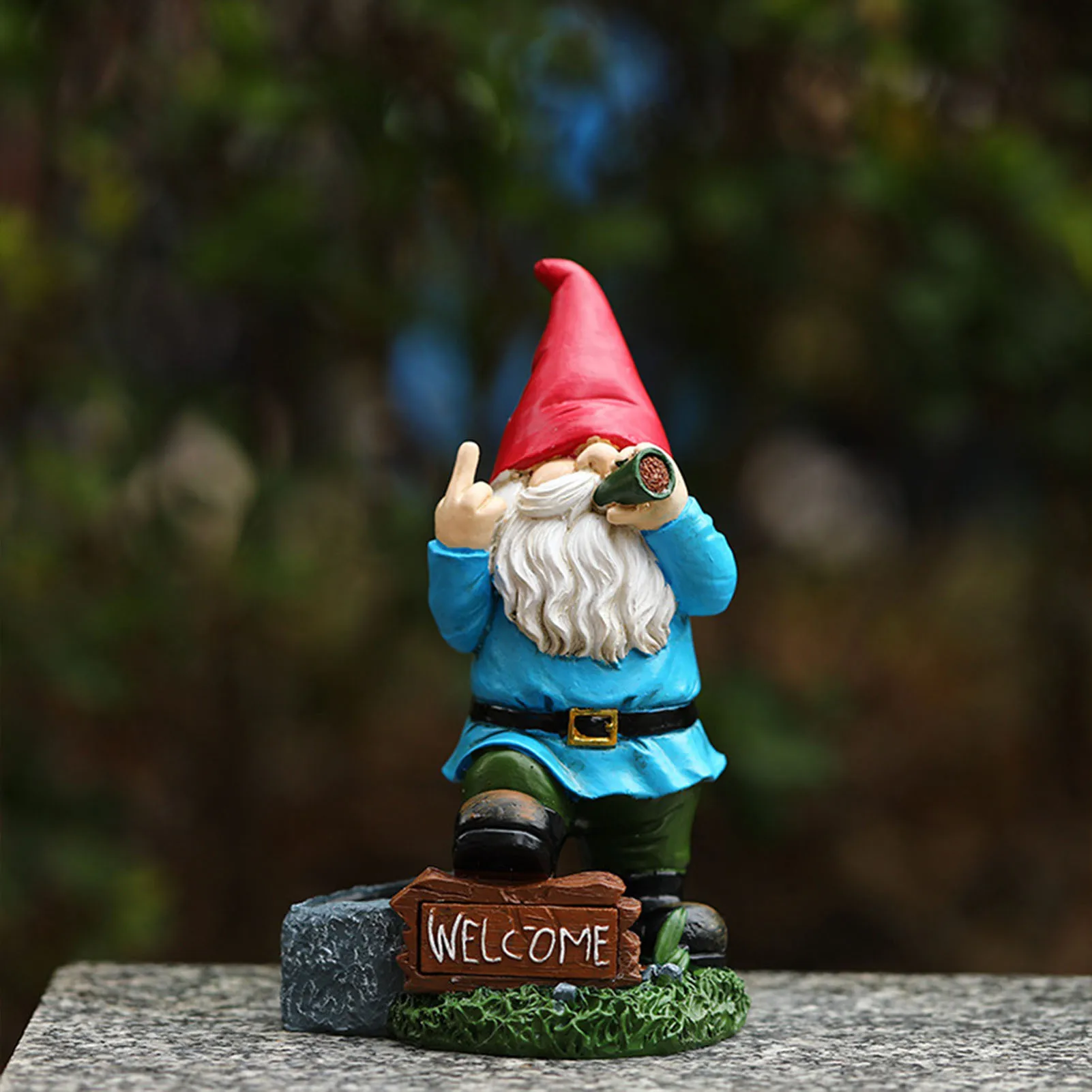 Rzemiosło artystyczne do ogrodu domowego wodoodporne dekoracje gnomów z żywicą lampy słoneczne kreskówkowy Gnome z lampami do palenia Ornament