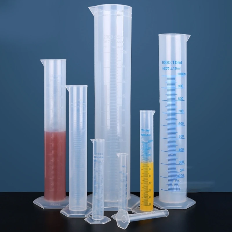 8 Pcs/Set 10-2000ml Graduated Cylinder with Hexagonal Base Measuring Cylinder