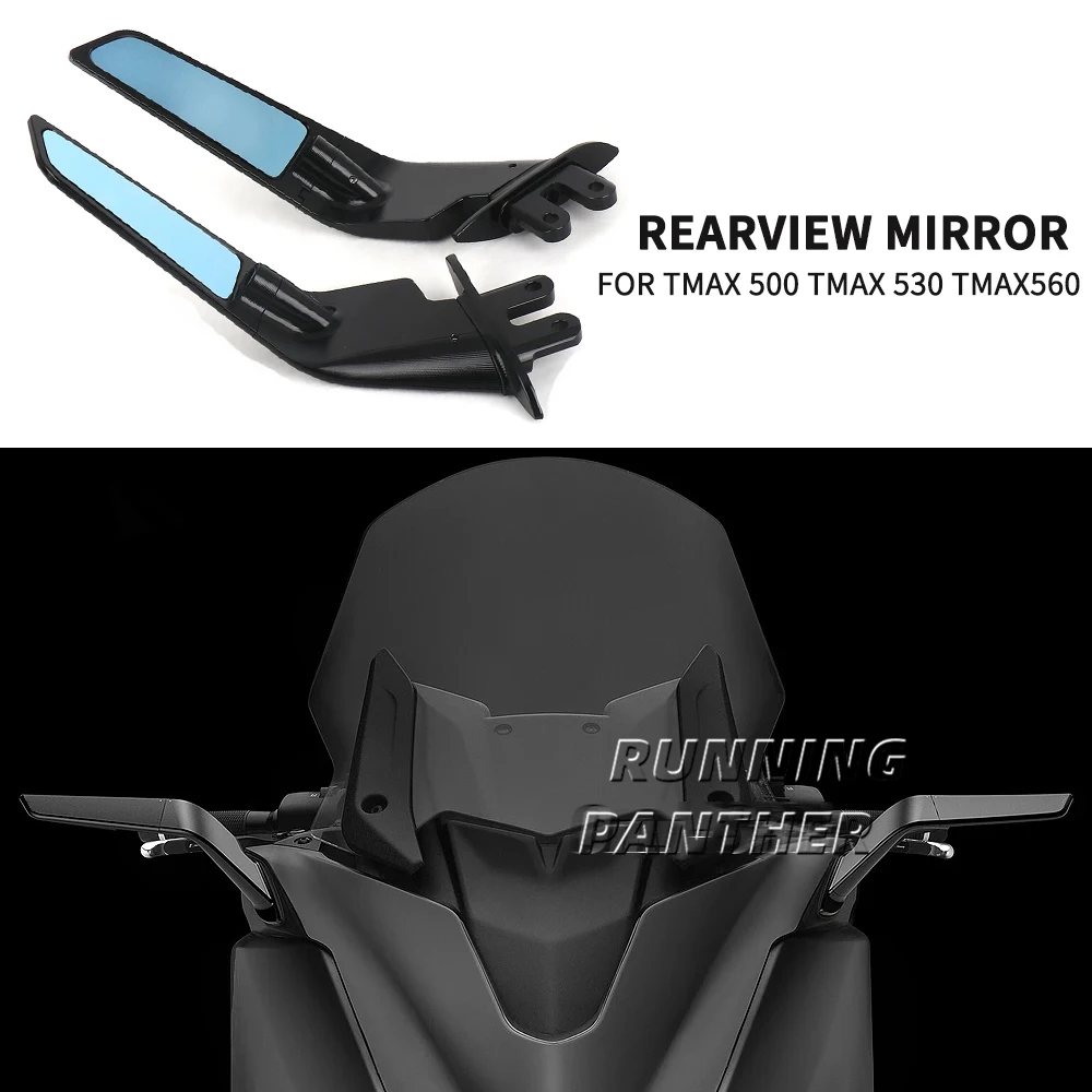 

Motorcycle Mirrors Stealth Winglets Mirror Kit Rotatable For YAMAHA T-MAX 560 2020 2021 TMAX 500 2004-2012 T-MAX530 2012-2019