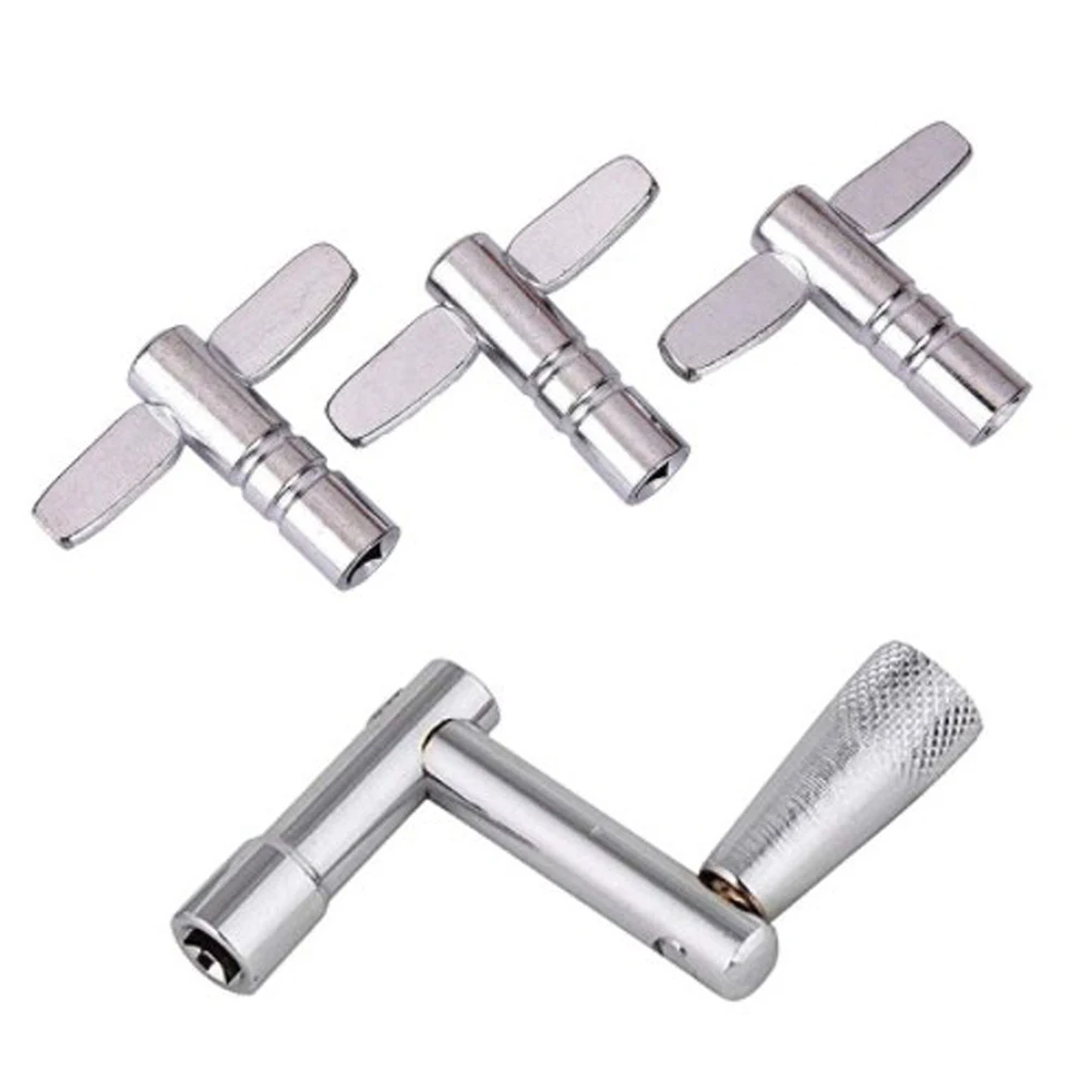 4 Pcs Drum Keys Set T Style Z Style Universal Drum Tuning Parts Standard Square Wrench 5.5mm Continuous Motion Speed Drum Key