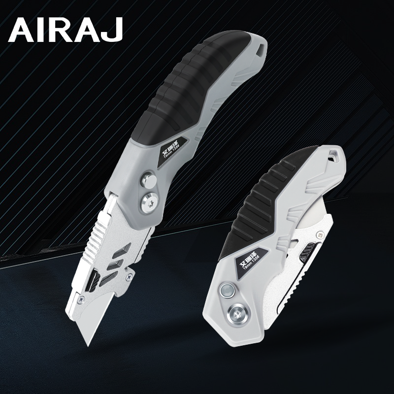  AIRAJ Multifunctional Utility Knife Retractable Sharp Cut Heavy Duty Steel Break Blade Paper Cut Electrician Utility Knife 