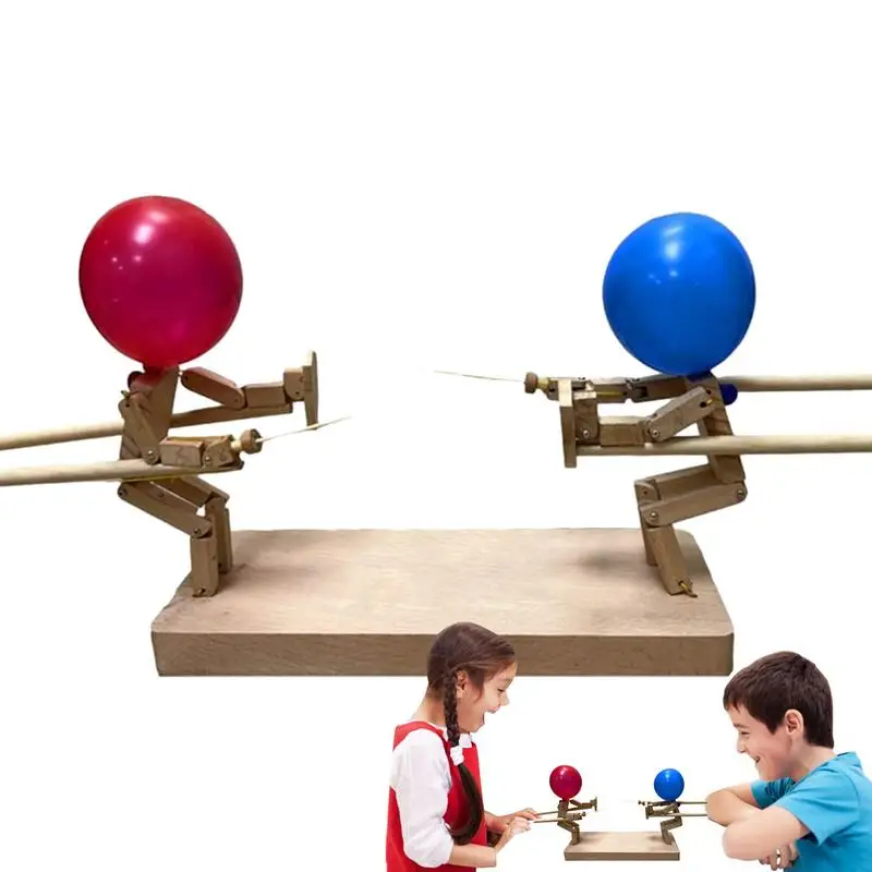 Balloon Bamboo Man Battle Wooden Bots Battle Game Two-Player Fast-Paced Balloon Battle Game With 50 Balloons fun Kids Toys Gifts