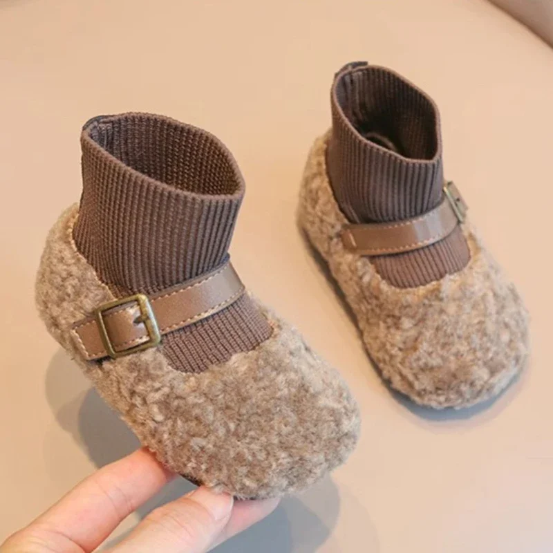 2024 Winter New Children Shoe Plush Warm Socks Barefoot Shoes Kids Toddler Shoes for Newborn Baby Casual Shoes Zapatos Bebe Niña