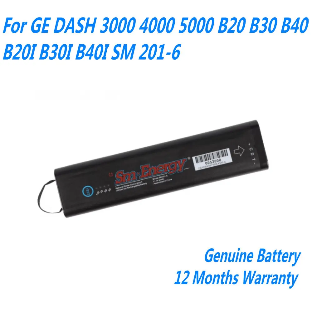 Original 11.1V SM201-6 Rechargeable Battery For GE DASH 3000 4000 5000 B20 B30 B40 B20I B30I B40I SM 201-6