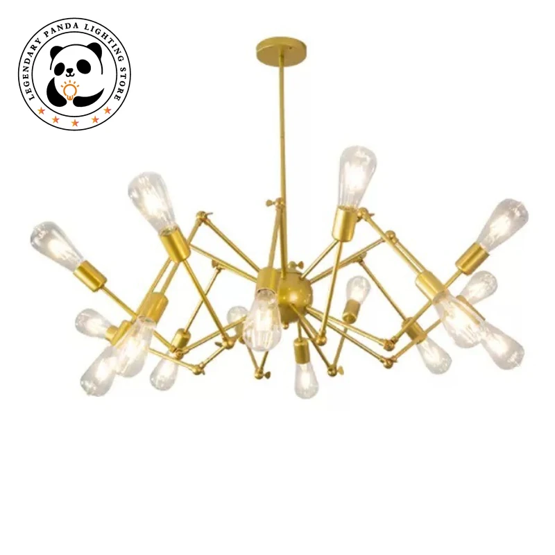 

Nordic Industrial Chandelier Home Indoor Luxurious Decoration Hanging Lamp Modern LED Pendant Lights Living Room Bedroom Kitchen