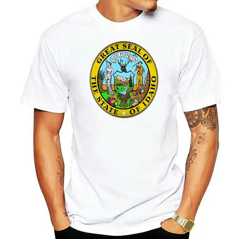 2022 Summer Fashion Hot Sale Men T Shirt Idaho State Seal T-Shirt Tee Shirt Free Sticker boise northwestern