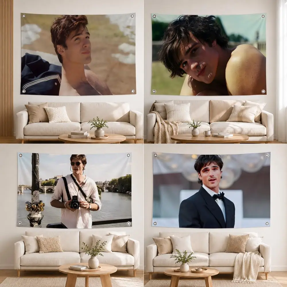 Actor Jacob Elordi Flags Home Yard Garden Wall Hanging Flag Indoor Outdoor Banner Decor for Patio Backdrop Art