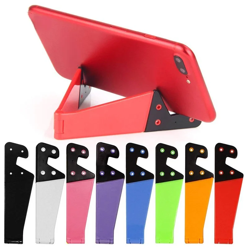 New V-Shaped Universal Foldable Mobile Cell Phone Stand Holder for IPhone IPad E-Reader Tablets Adjustable Support Phone Holder