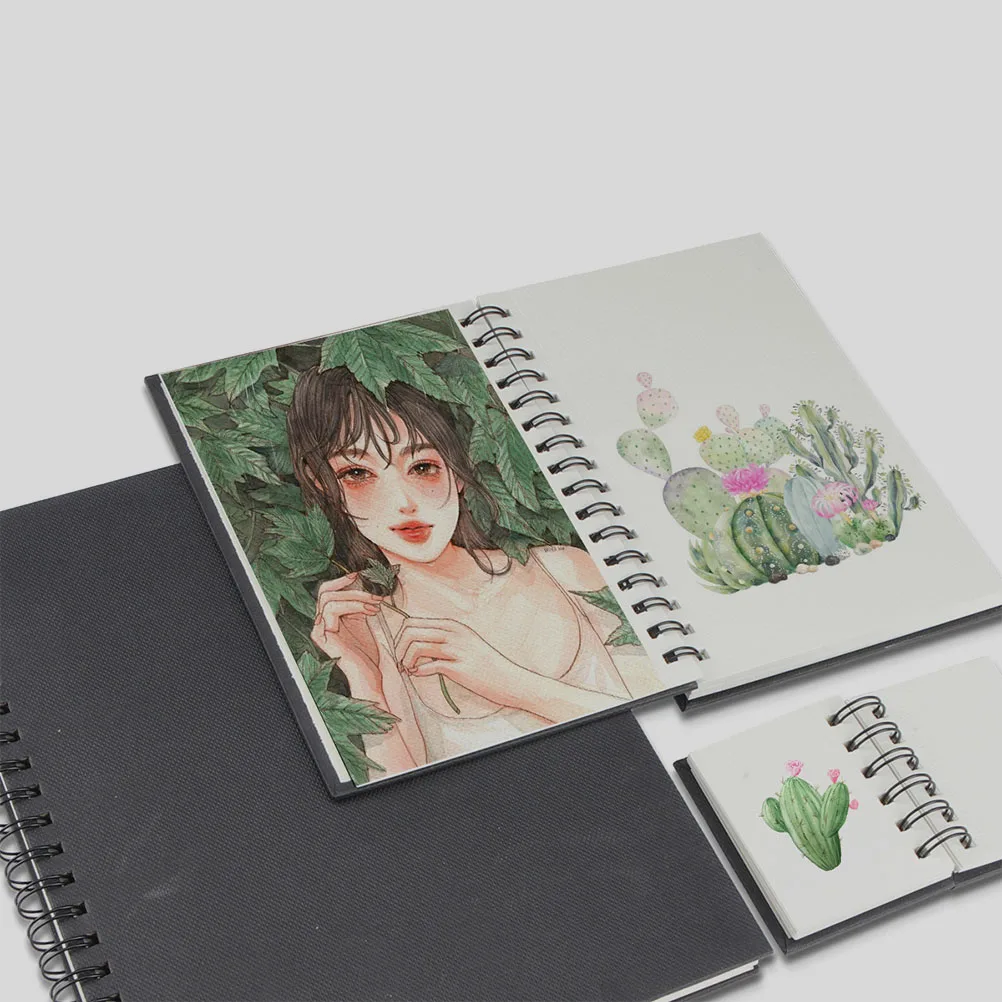 

2pcs Watercolor Sketch Pad Durable Art Drawing Coil Paper Painting Book Creative Watercolor Pad Easy Remove Pages