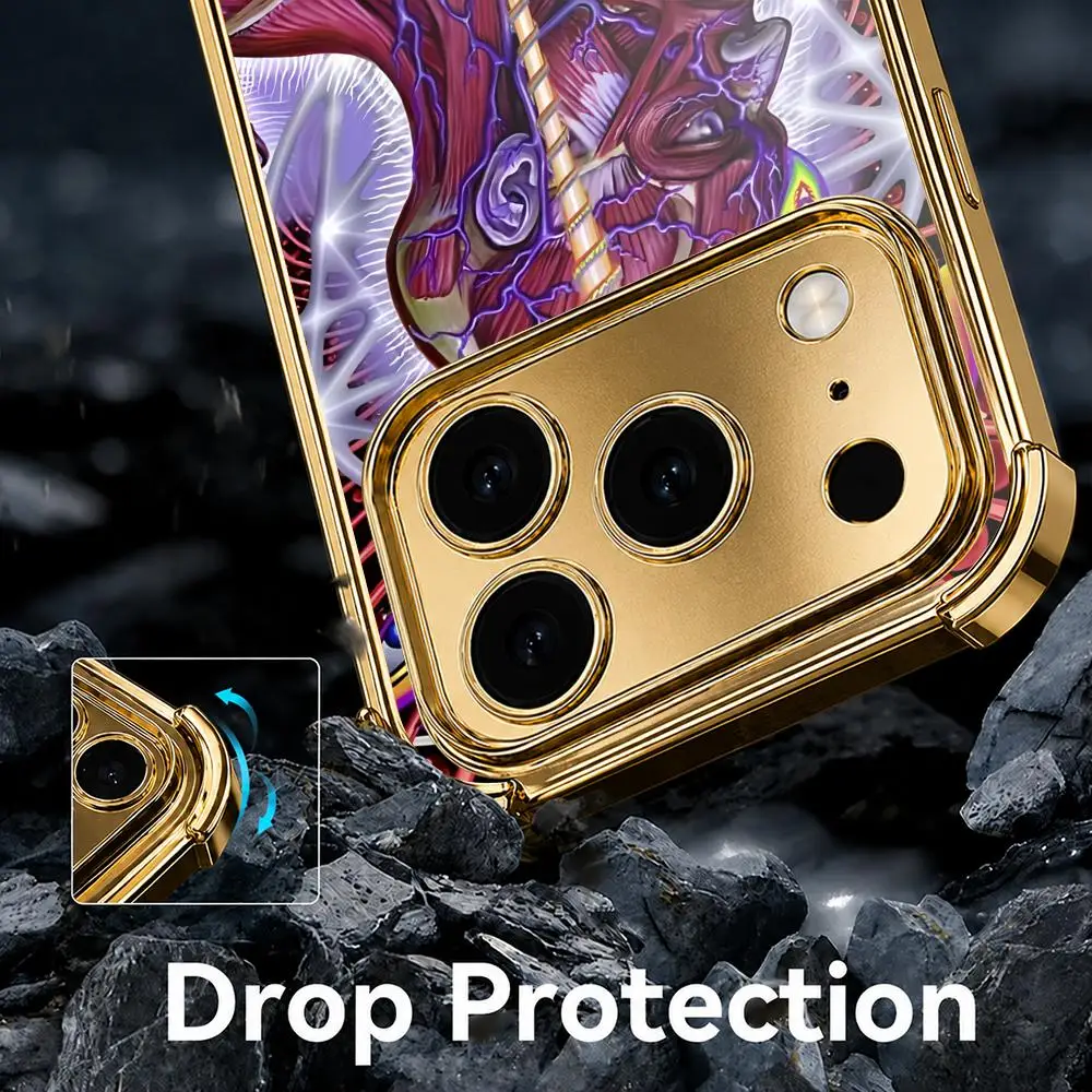 Aesthetic Art A-Alex Grey Phone Case For IPhone 17 16 15 14 13 12 Pro Max Plus Electroplated Metal Frame Airbag Corner Cover