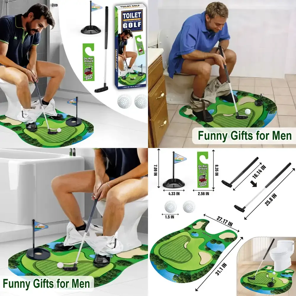 WAP01 Toilet Leisure Golf Scene Leisure Entertainment Sports Toy Toilet Mini Set Putting Pad Swing Trainer