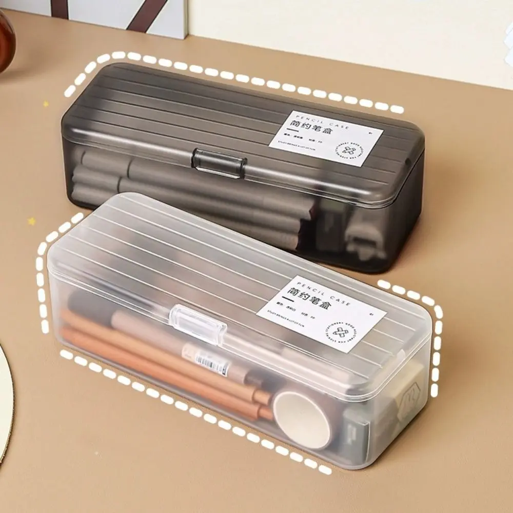 Multi-function Storage Box High Quality Stationery Box Large Capacity Pencil Case Transparent Pen Box Desktop Organizer