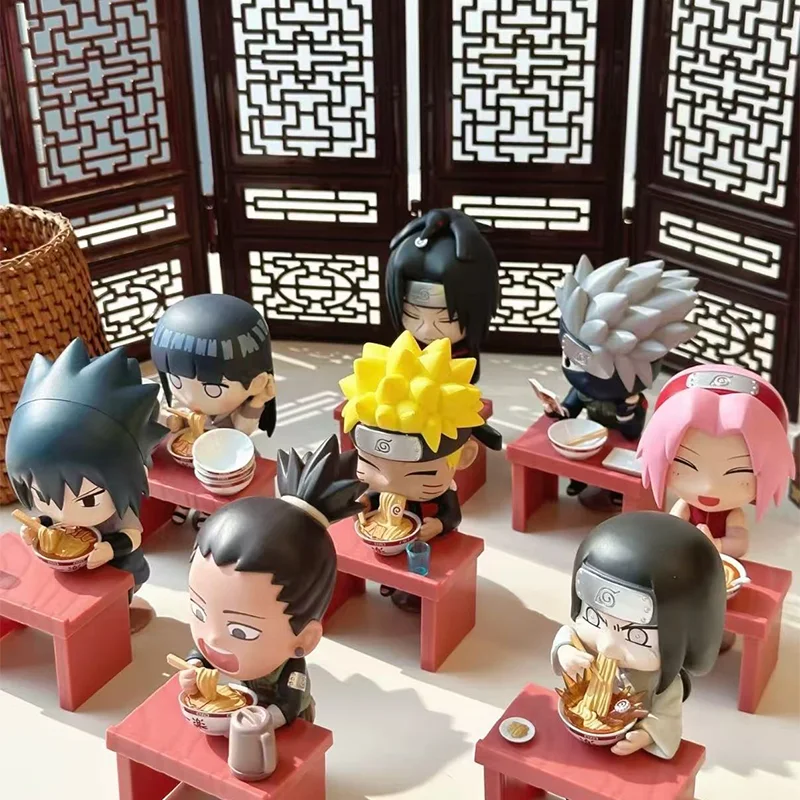 

Наруто Шиппууден, натуральная в наличии, тема лапши Lamian, глухая коробка, аниме-фигурка Саске Итачи Хината, модель игрушки, милая коробка-сюрприз