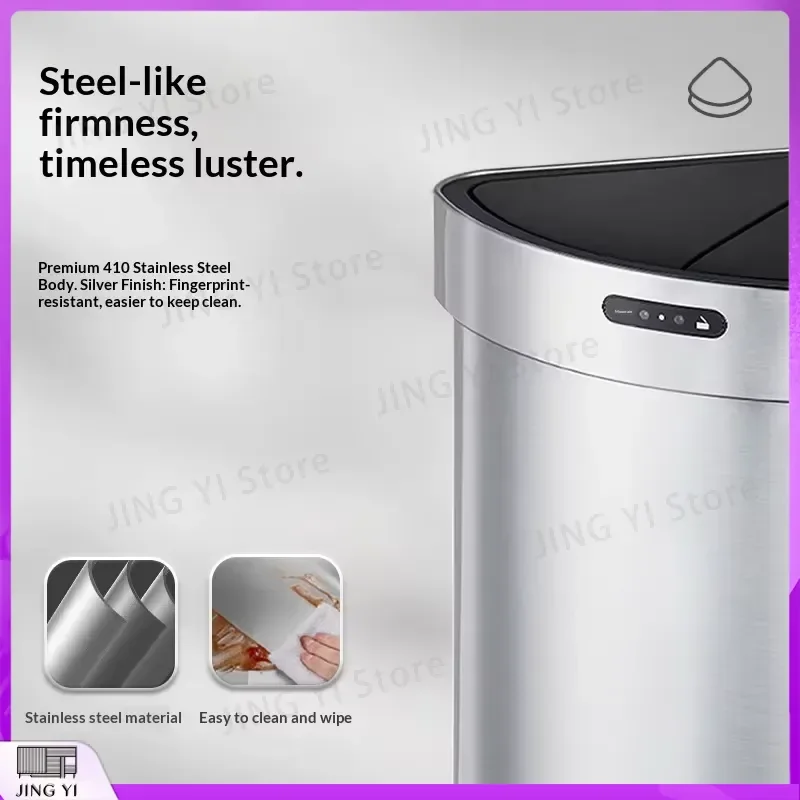 Smart Trash Can Automatic Sensor Induction Waste Bin Stainless Steel Garbage Can for Home Kitchen Bathroom Indoor Outdoor Use